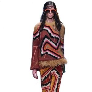 Wool Appliqué Multicolor Sweater